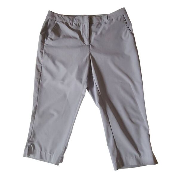 Greg Norman Collection Pants - Greg Norman Womens Light Gray Casual Capri Golf Pants Size 6